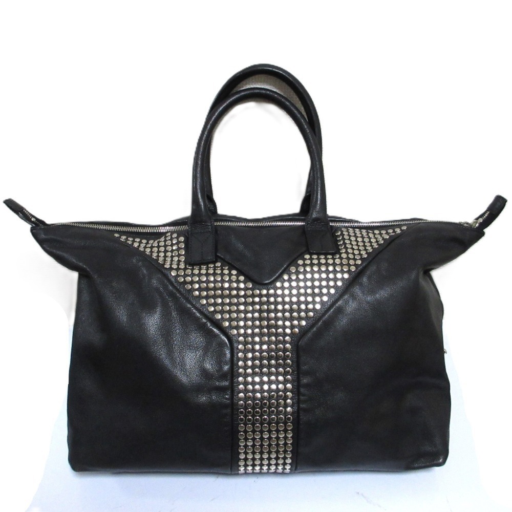 YVES SAINT LAURENT Rive Gauche SAC Y ROCK Easy Rock Studded Leather Boston Bag B - Picture 2 of 16